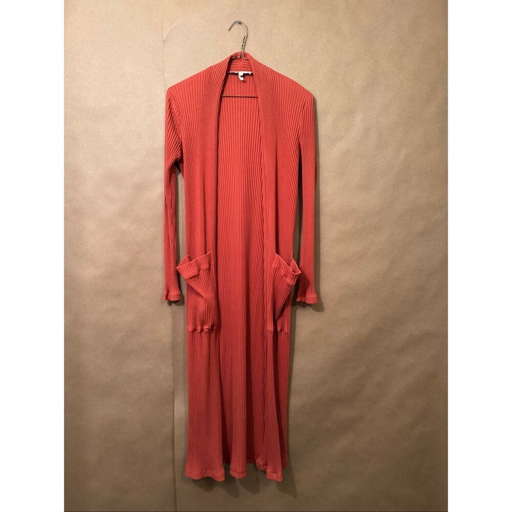 MAJE Milan Longline Ribbed Cardigan - Picture 2 of 8